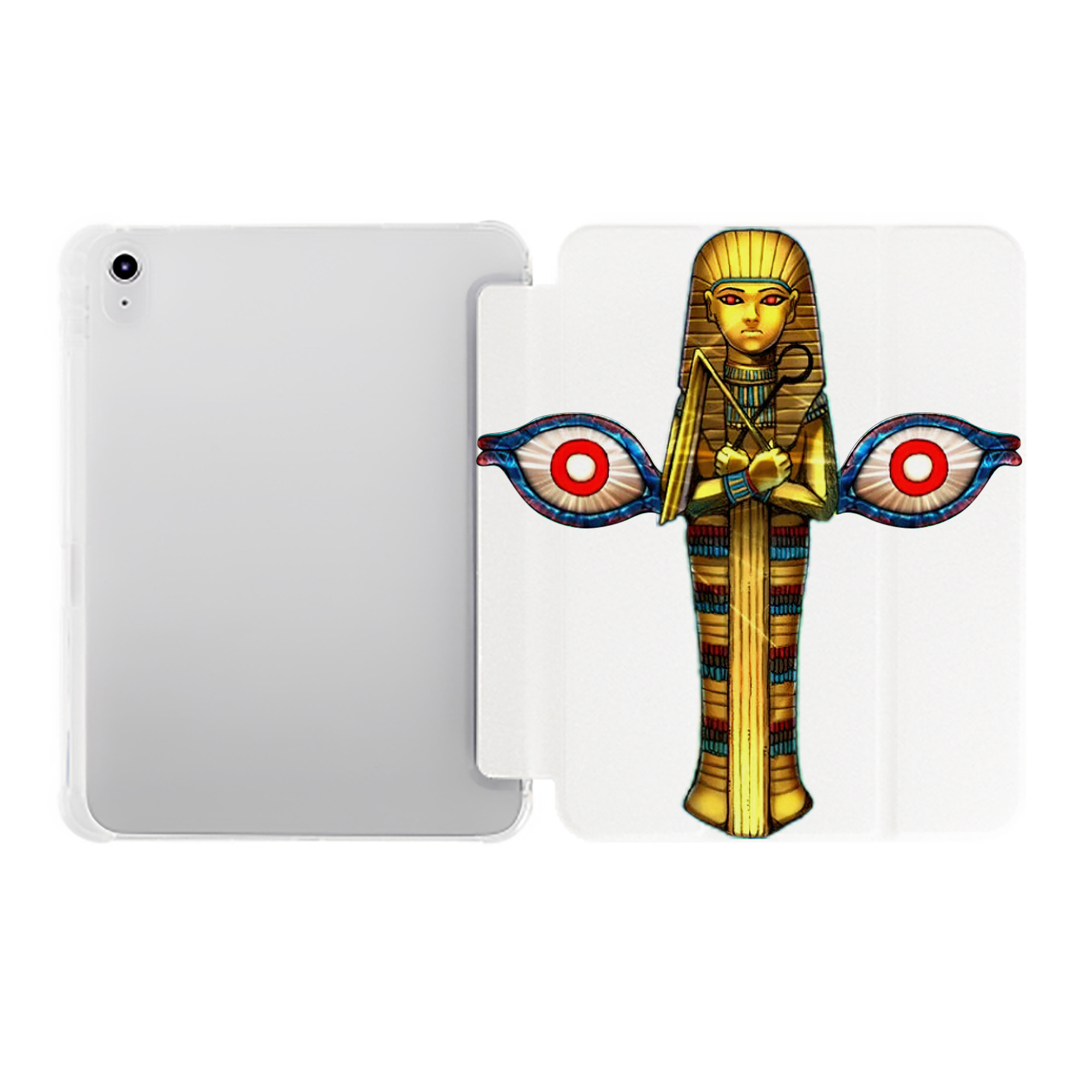 （画像用） 遊☆戯☆王 Yu-Gi-Oh! IPad ケース ペン収納付き 三つ折りスタンド PUレザー×シリコン 対応機種9.5/10.5/10.9インチ